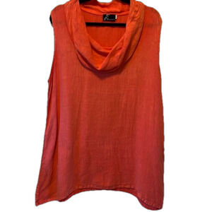 19. Fenini Apricot Cowl Neck Linen Tunic